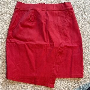 Windsor Red Asymmetric Pencil Skirt